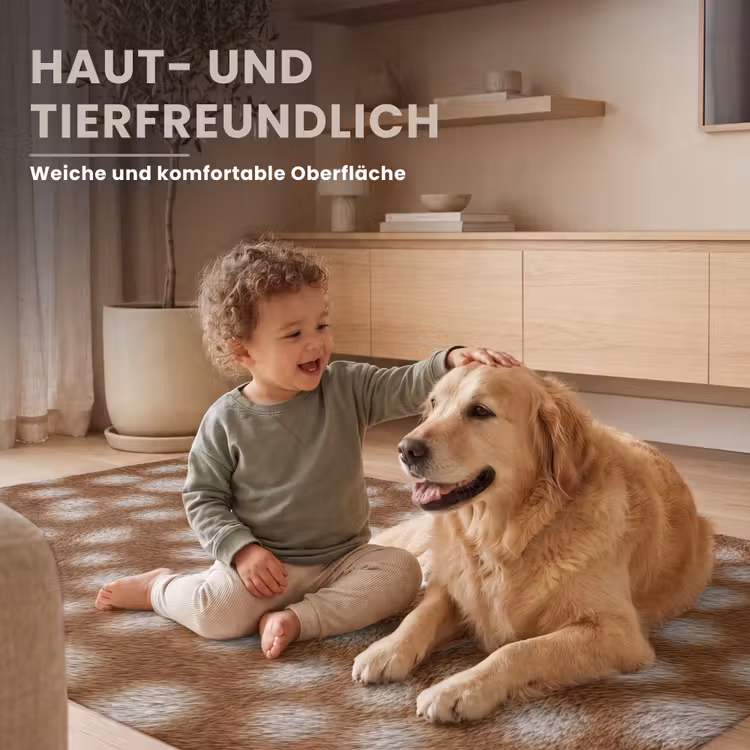 Hert - Vacht - Bruin Vloerkleed Rechthoek klein 1091 -uniquesellingpoint_USP_zachtDE_DE