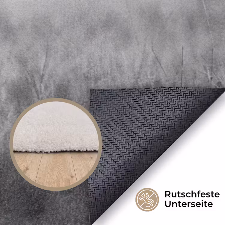 Hert - Mistig - Zwart - Wit Vloerkleed Rechthoek klein -uniquesellingpoint_antislip_DE_DE