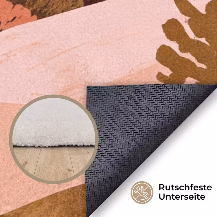 Heuvellandschap - Grafisch - Terracotta Vloerkleed Rechthoek klein -uniquesellingpoint_antislip_DE_DE