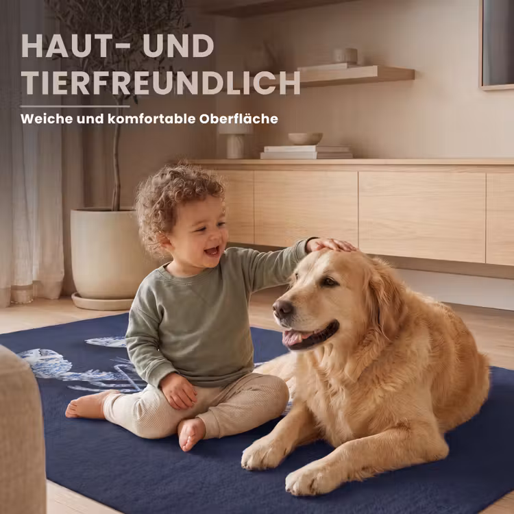 Kreeft - Porselein - Delfts - Blauw Vloerkleed Rechthoek klein -uniquesellingpoint_zacht_DE