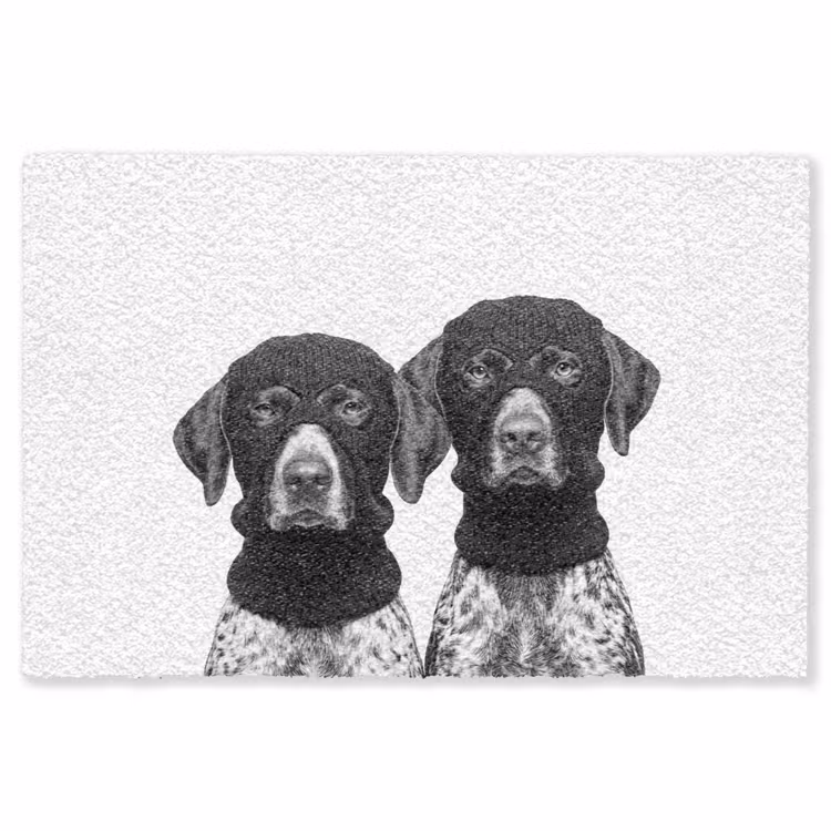 Honden - Bivakmuts - Zwart - wit Vloerkleed Rechthoek klein -3d