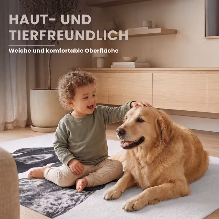 Honden - Bivakmuts - Zwart - wit Vloerkleed Rechthoek klein -uniquesellingpoint_USP_zachtDE_DE
