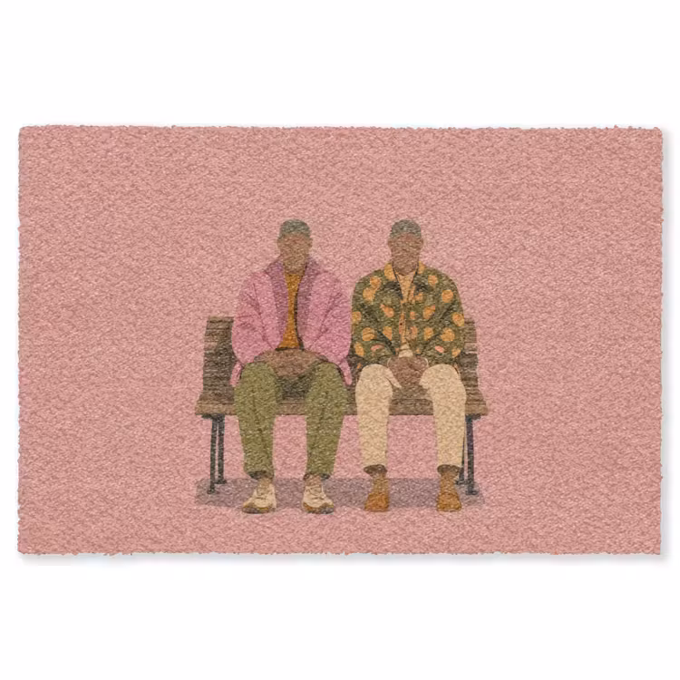 Illustratie - Bankje - Personen - Minimalistisch Vloerkleed Rechthoek klein -3d