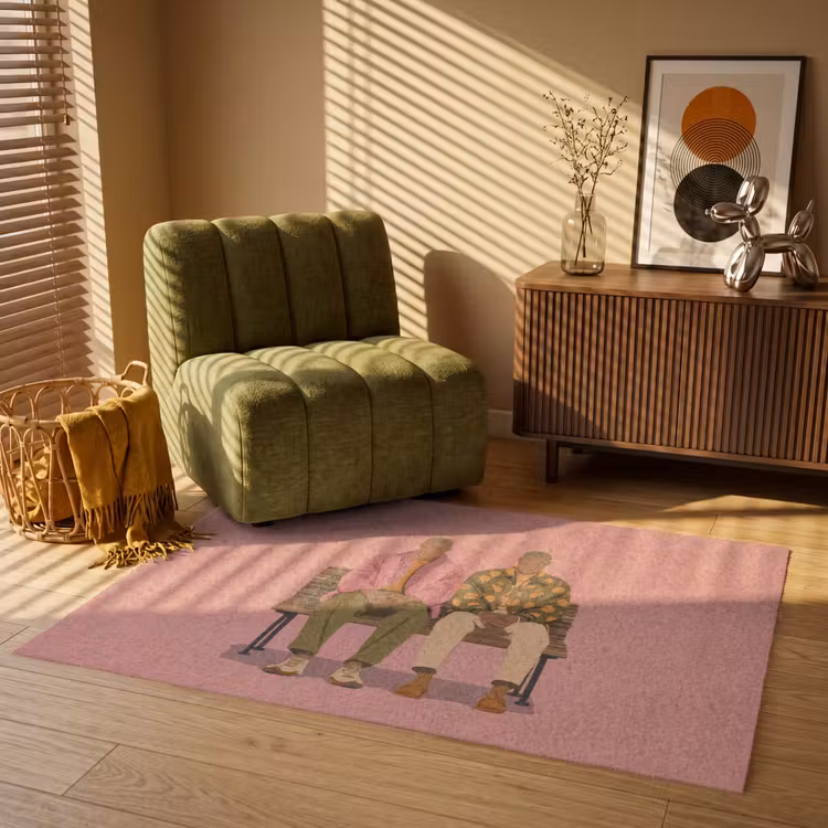 Illustratie - Bankje - Personen - Minimalistisch Vloerkleed Rechthoek klein -atmosphere_sfeer1_global