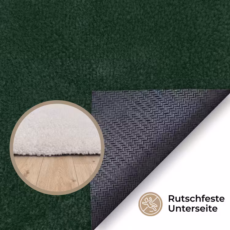Illustratie - Mond - Donkergroen - Tekstwolkje Vloerkleed Rechthoek klein -uniquesellingpoint_antislip_DE_DE