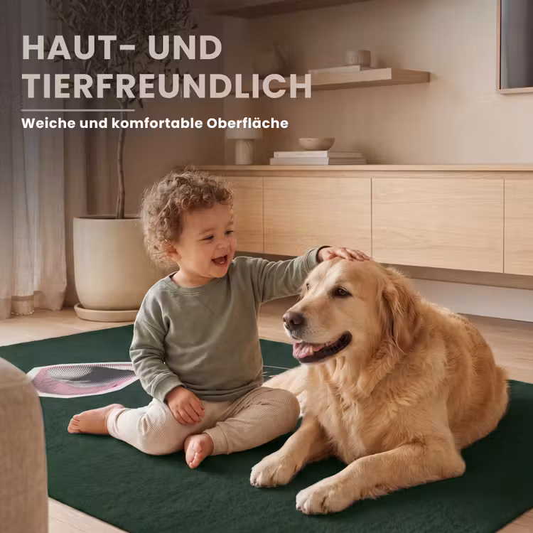 Illustratie - Mond - Donkergroen - Tekstwolkje Vloerkleed Rechthoek klein -uniquesellingpoint_zacht_DE