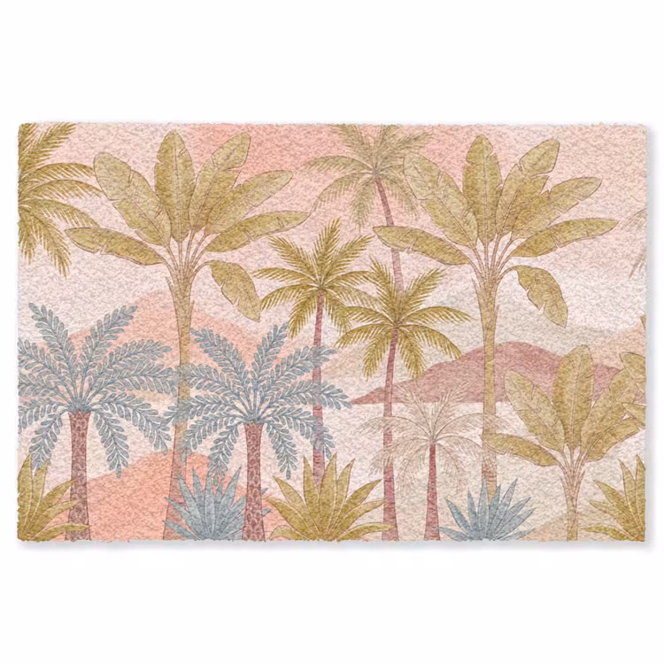 Illustratie - Palmbomen - Kleurrijk Vloerkleed Rechthoek klein -3d