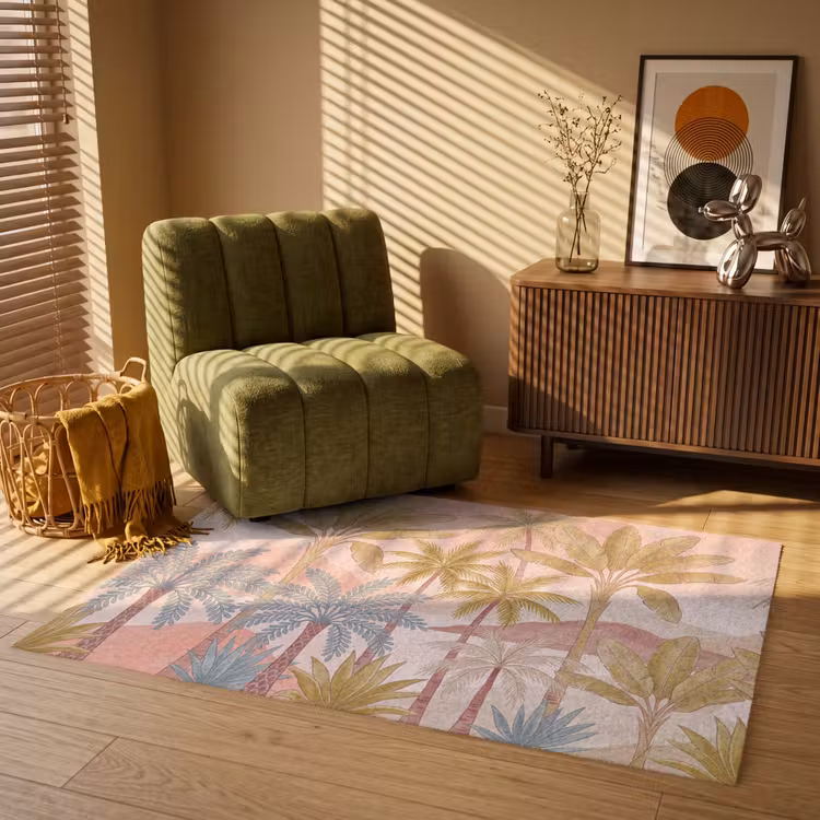 Illustratie - Palmbomen - Kleurrijk Vloerkleed Rechthoek klein -atmosphere_sfeer1_global