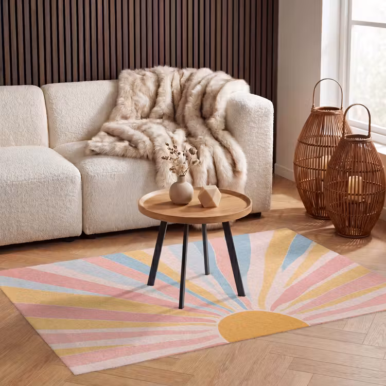 Illustratie - Zon - Pastelkleuren Vloerkleed Rechthoek klein -atmosphere_sfeer2_global