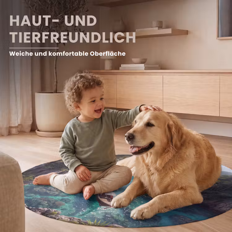 Teppich - Insel – Tropisch – Wasser – Palmen – Natur - Eiland - Tropisch - Water - Palmbomen - Natuur Vloerkleed Rond klein