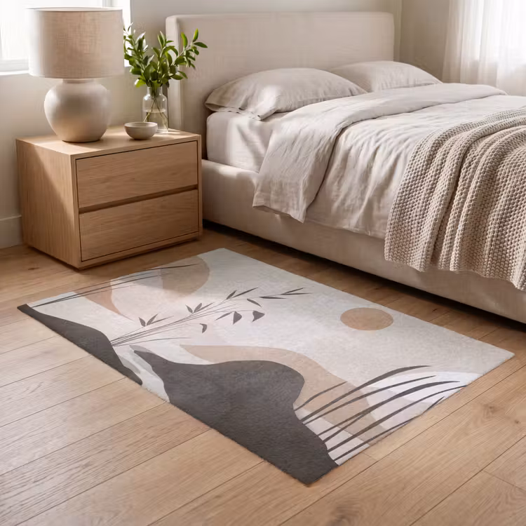 Japandi - Landschap - Beige Vloerkleed Rechthoek klein -atmosphere_sfeer3_global