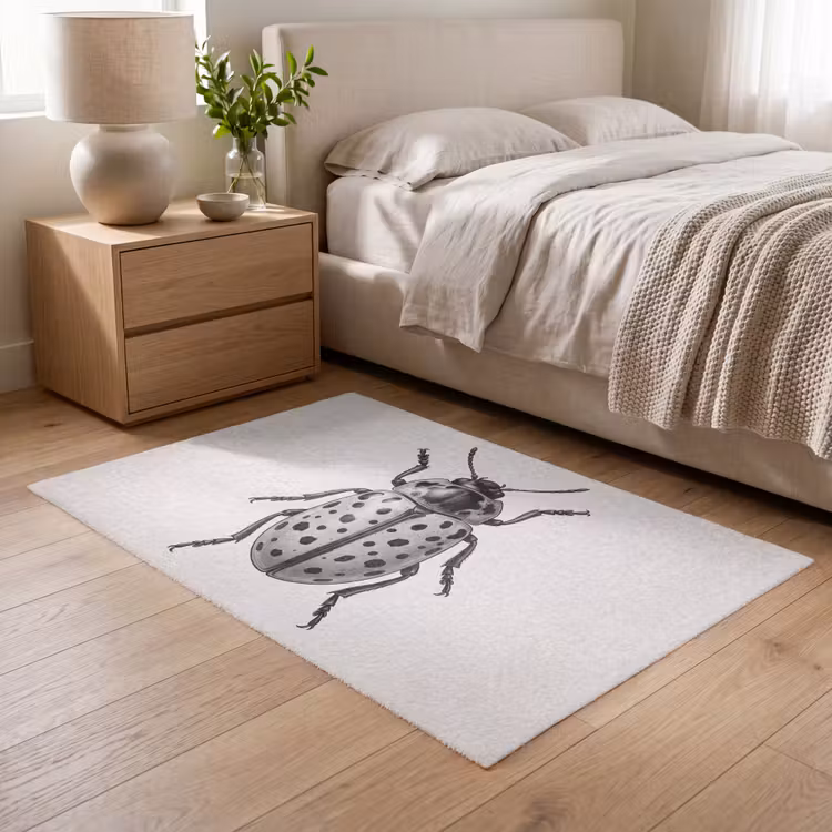 Kever - Insect - Vintage Vloerkleed Rechthoek klein -atmosphere_sfeer3_global