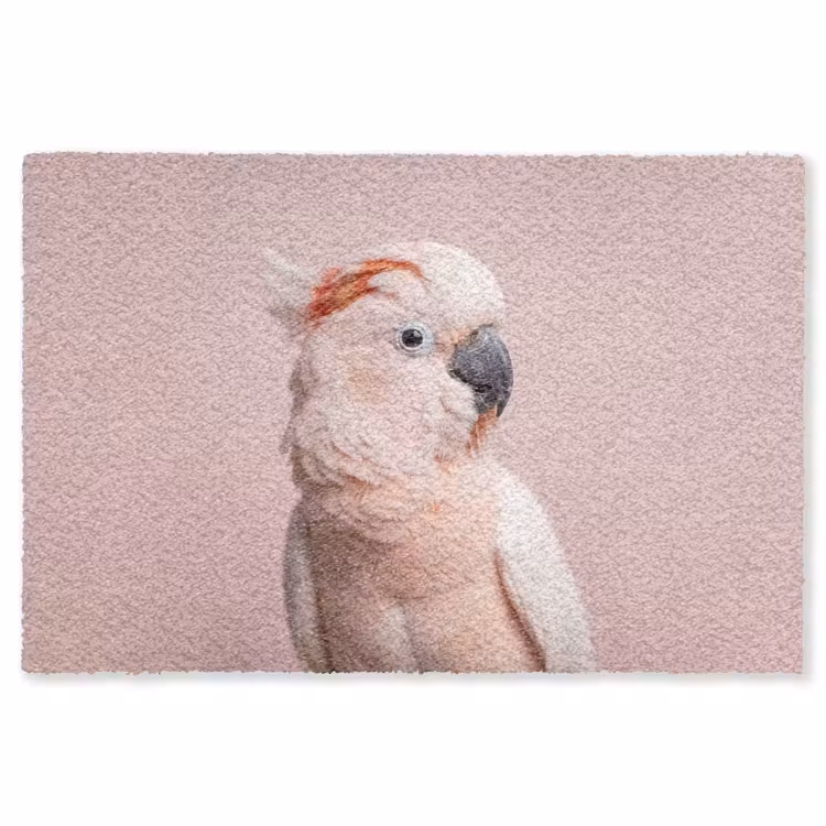 Kaketoe - Portret - Roze Vloerkleed Rechthoek klein -3d