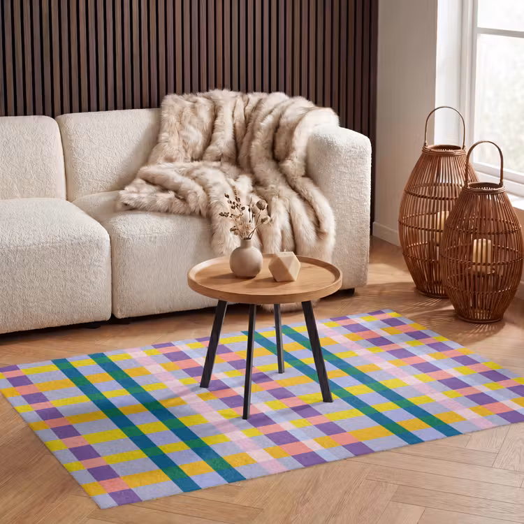 Ruit - Patroon - Kleurrijk Vloerkleed Rechthoek klein 1091 -atmosphere_sfeer2_global