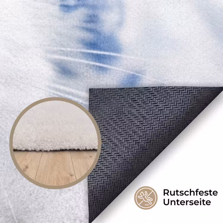 Kat - Patroon - Blauw Vloerkleed Rechthoek klein -uniquesellingpoint_antislip_DE_DE