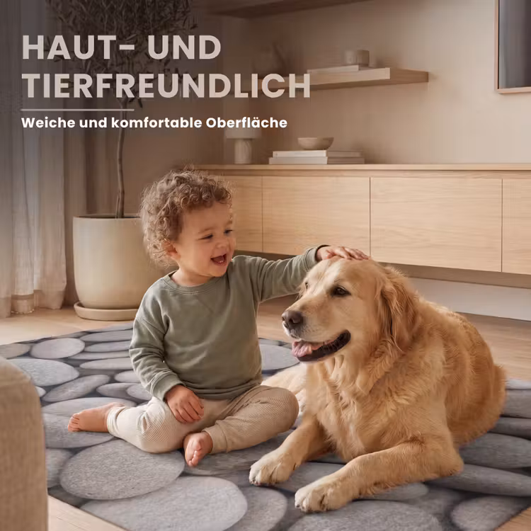 Kiezels - Stenen - Grijs Vloerkleed Rechthoek klein -uniquesellingpoint_USP_zachtDE_DE