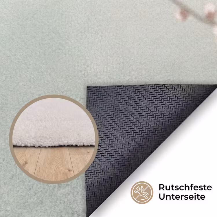 Kersen - Bloesem - Groen Vloerkleed Rechthoek klein -uniquesellingpoint_antislip_DE_DE