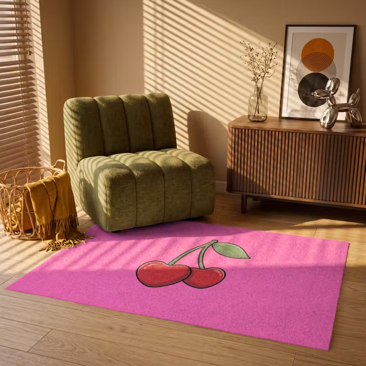 Kers - Roze - Fruit Vloerkleed Rechthoek klein -atmosphere_sfeer1_global