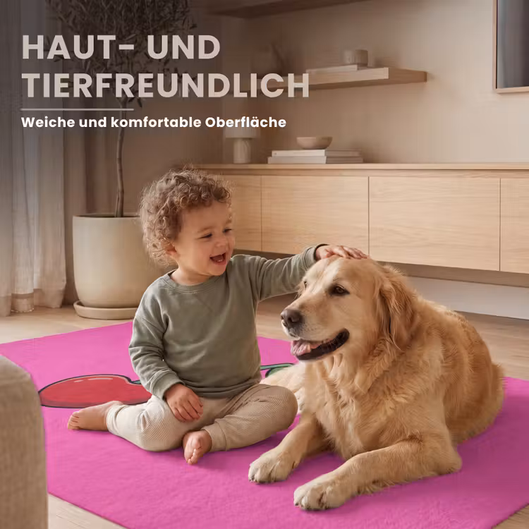 Kers - Roze - Fruit Vloerkleed Rechthoek klein -uniquesellingpoint_USP_zachtDE_DE