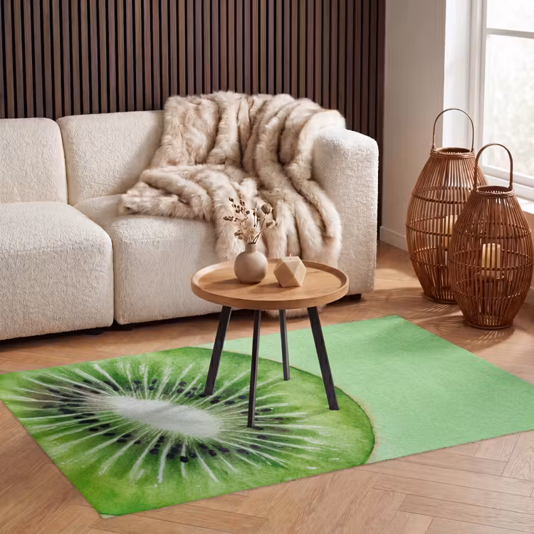 Kiwi - Groen - Fris Vloerkleed Rechthoek klein -atmosphere_sfeer2_global
