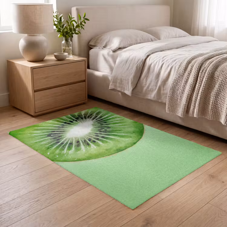 Kiwi - Groen - Fris Vloerkleed Rechthoek klein -atmosphere_sfeer3_global