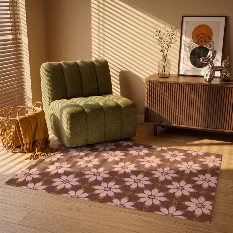 Klassiek - Retro - Bruin Vloerkleed Rechthoek klein 1091 -atmosphere_sfeer1_global