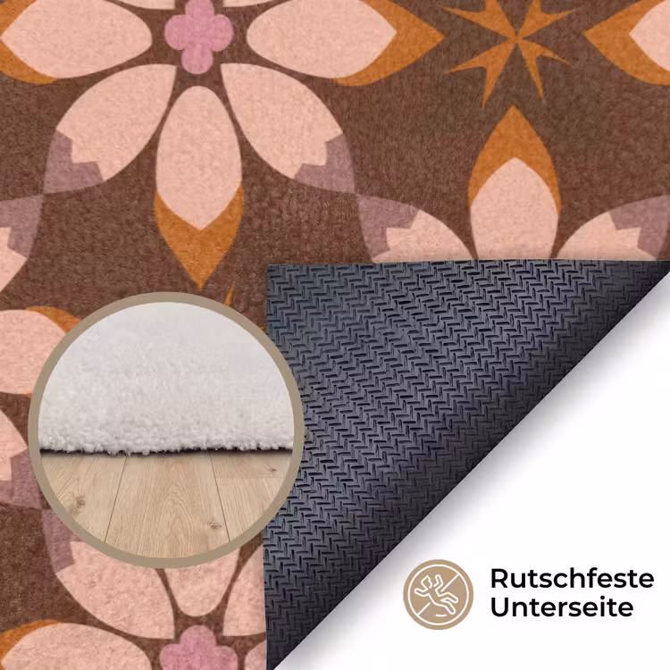 Klassiek - Retro - Bruin Vloerkleed Rechthoek klein 1091 -uniquesellingpoint_antislip_DE_DE