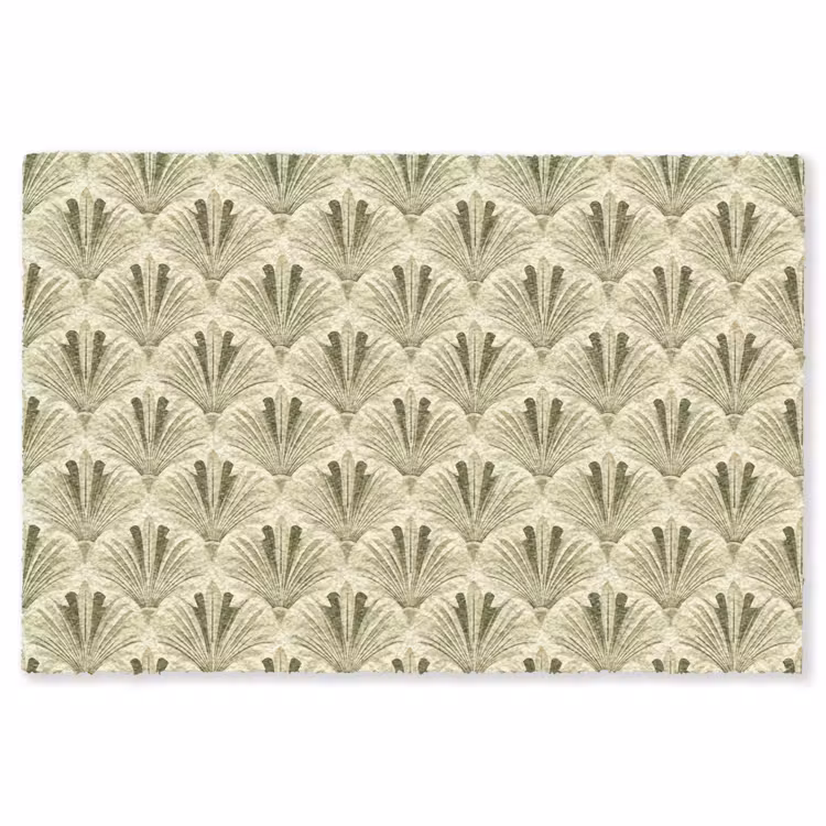 Klassiek - Waaier - Groen Vloerkleed Rechthoek klein 1091 -3d