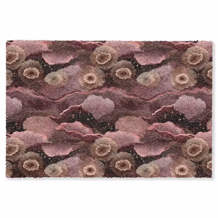 Koraal - Organisch - Roze Vloerkleed Rechthoek klein 1091 -3d