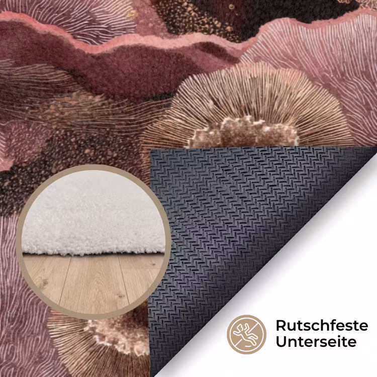Koraal - Organisch - Roze Vloerkleed Rechthoek klein 1091 -uniquesellingpoint_antislip_DE_DE
