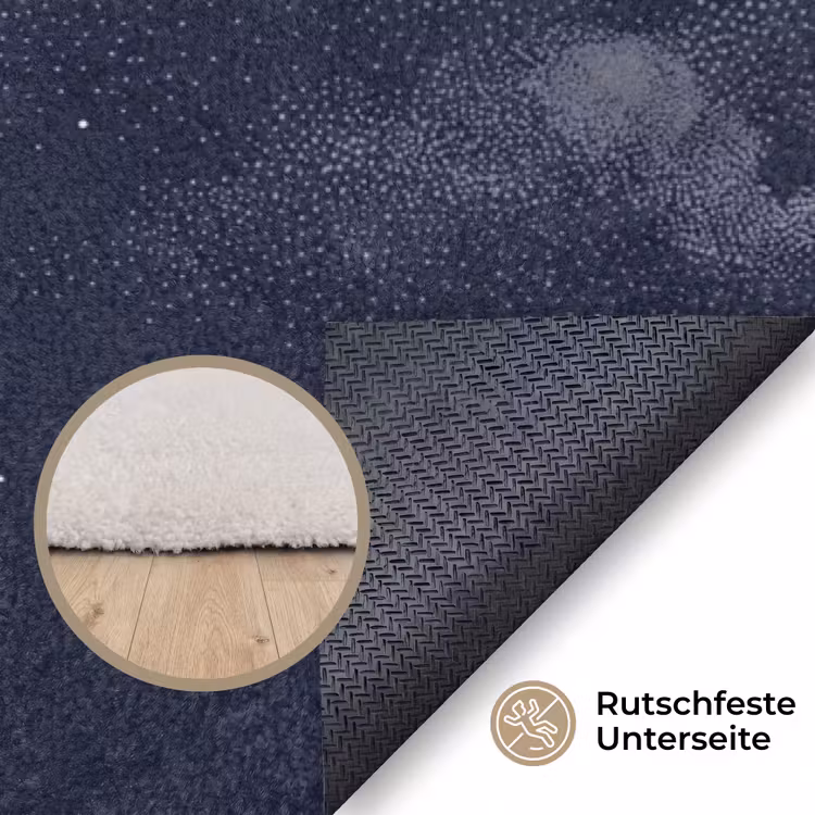 Kraanvogels - Nachthemel - Blauw Vloerkleed Rechthoek klein -uniquesellingpoint_antislip_DE_DE