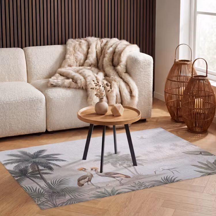 Kraanvogels - Palmbomen - Tropisch Vloerkleed Rechthoek klein -atmosphere_sfeer2_global