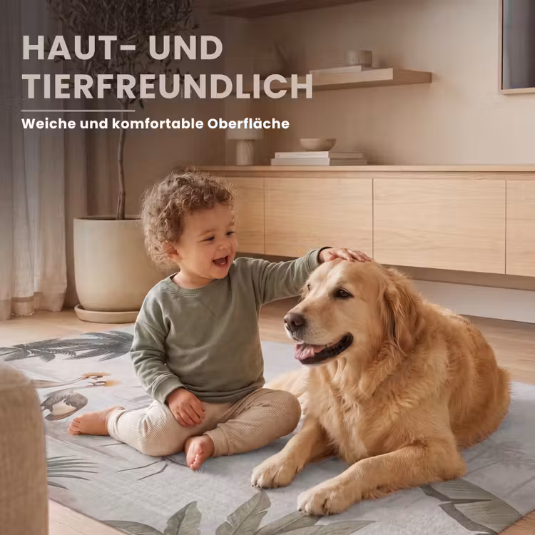 Kraanvogels - Palmbomen - Tropisch Vloerkleed Rechthoek klein -uniquesellingpoint_zacht_DE