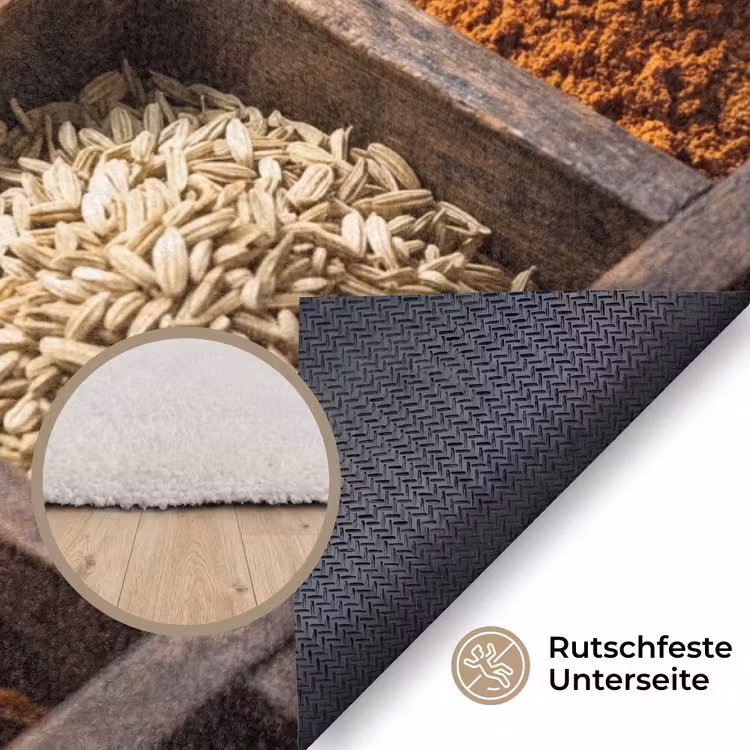 Teppich - Kräuter – Holz – Essen - Kruiden - Houten - Eten Vloerkleed Rechthoek klein