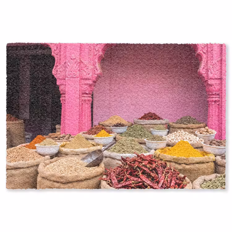 Teppich - Kräuter – Markt – Rosa - Kruiden - Markt - Roze Vloerkleed Rechthoek klein