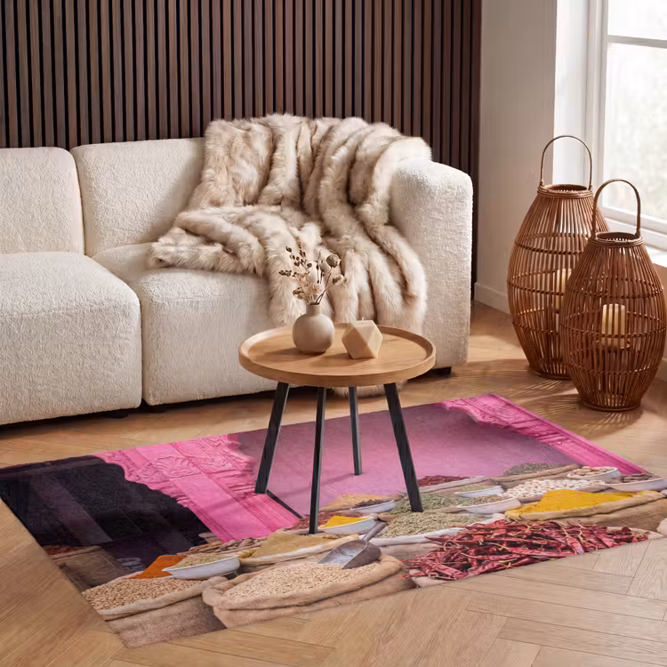Teppich - Kräuter – Markt – Rosa - Kruiden - Markt - Roze Vloerkleed Rechthoek klein