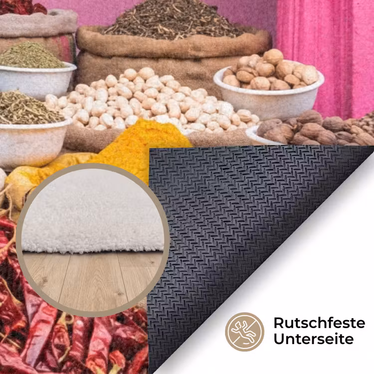 Teppich - Kräuter – Markt – Rosa - Kruiden - Markt - Roze Vloerkleed Rechthoek klein