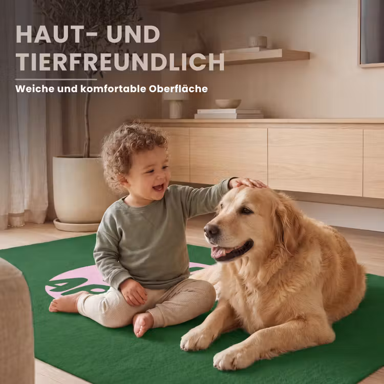 Cirkel - Roze - Tekst - Art Vloerkleed Rechthoek klein -uniquesellingpoint_USP_zachtDE_DE