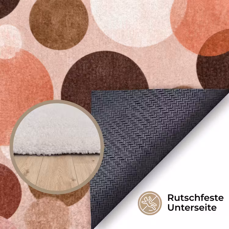 Cirkels - Modern - Kleurrijk Vloerkleed Rechthoek klein 1091 -uniquesellingpoint_antislip_DE_DE