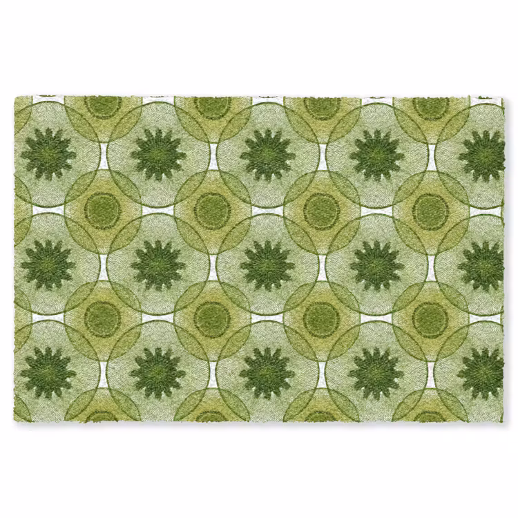 Cirkels - Patroon - Groen Vloerkleed Rechthoek klein 1091 -3d