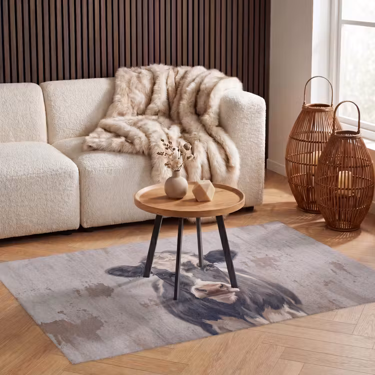 Koe - Portret - Dieren - Modern Vloerkleed Rechthoek klein -atmosphere_sfeer2_global