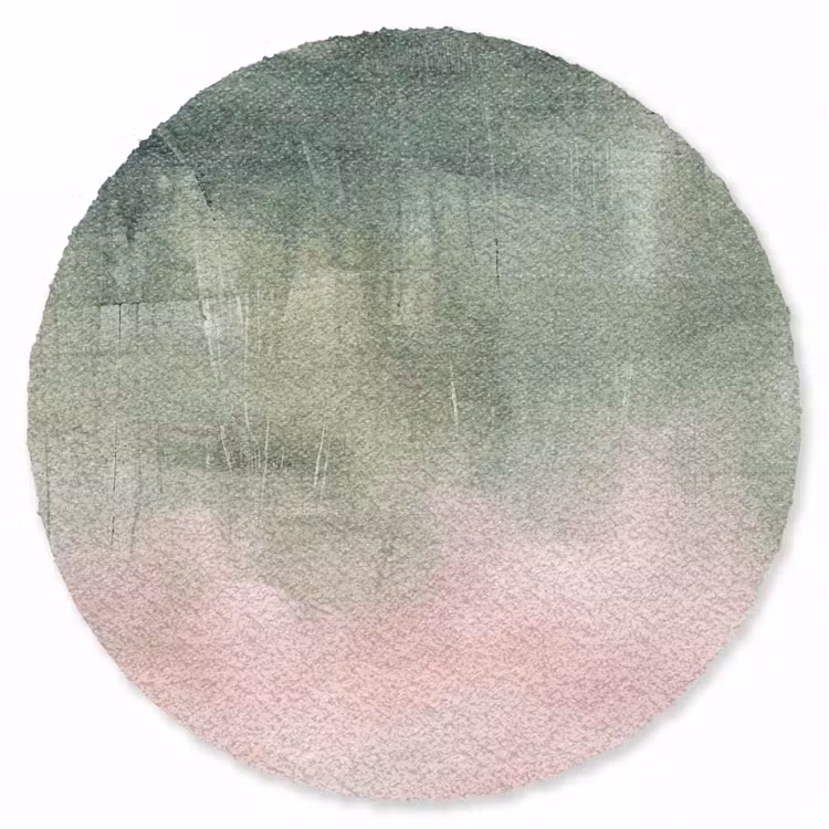 Teppich - Kunst – Abstrakt – Modern – Grün – Rosa - Kunst - Abstract - Modern - Groen - Roze Vloerkleed Rond klein