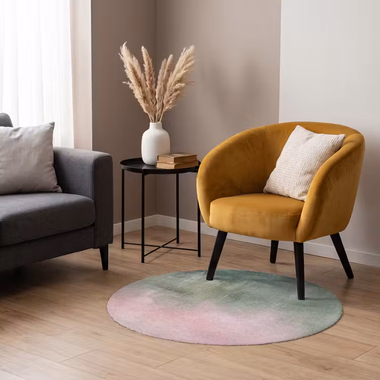 Teppich - Kunst – Abstrakt – Modern – Grün – Rosa - Kunst - Abstract - Modern - Groen - Roze Vloerkleed Rond klein