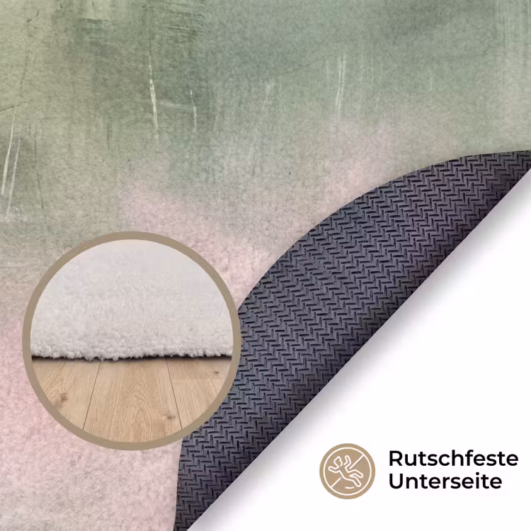 Teppich - Kunst – Abstrakt – Modern – Grün – Rosa - Kunst - Abstract - Modern - Groen - Roze Vloerkleed Rond klein
