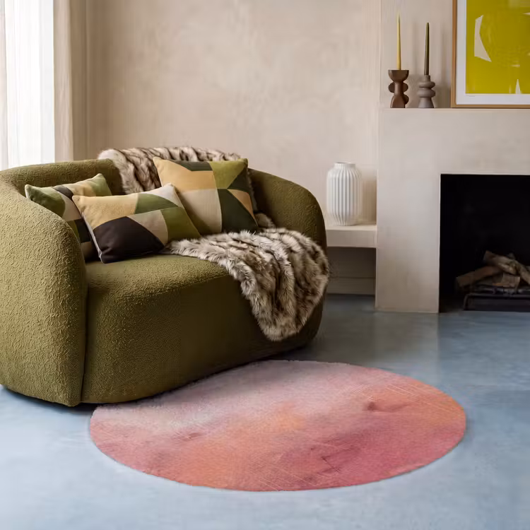 Teppich - Kunst – Fließend – Pastell – Abstrakt - Kunst - Vloeiend - Pastel - Abstract Vloerkleed Rond klein