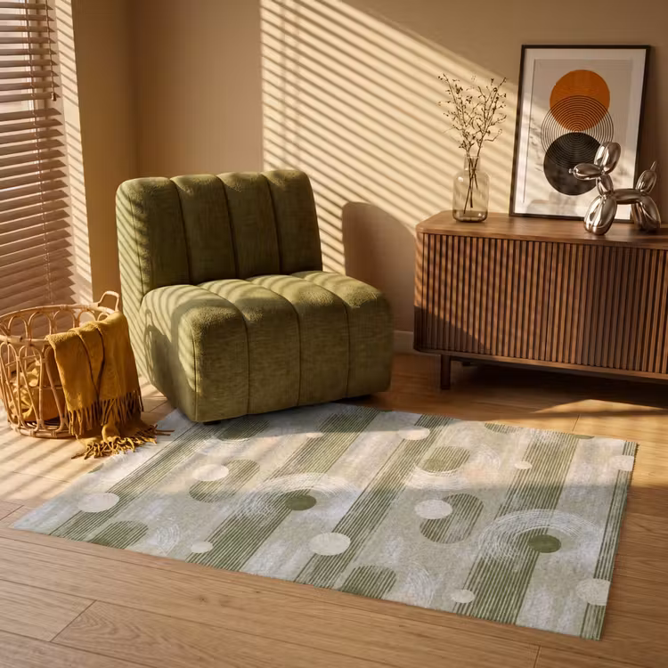 Artistiek - Modern - Groen Vloerkleed Rechthoek klein 1091 -atmosphere_sfeer1_global