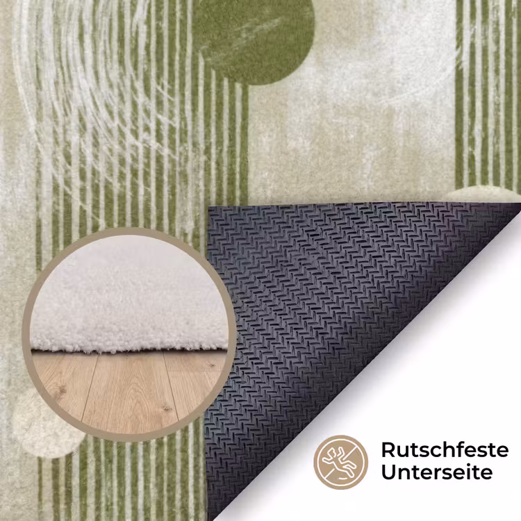 Artistiek - Modern - Groen Vloerkleed Rechthoek klein 1091 -uniquesellingpoint_antislip_DE_DE
