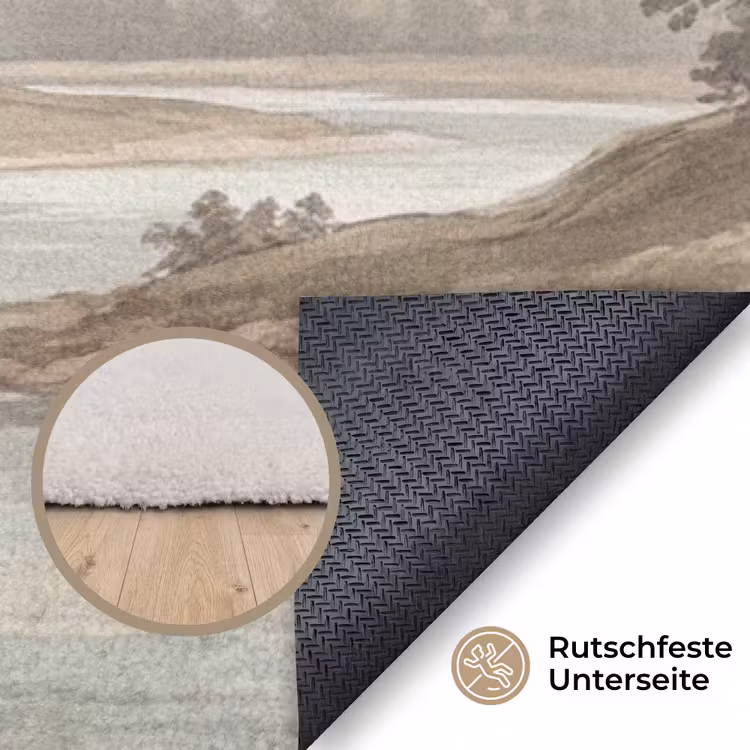 Landhuis - Rivier - Vee Vloerkleed Rechthoek klein -uniquesellingpoint_antislip_DE_DE