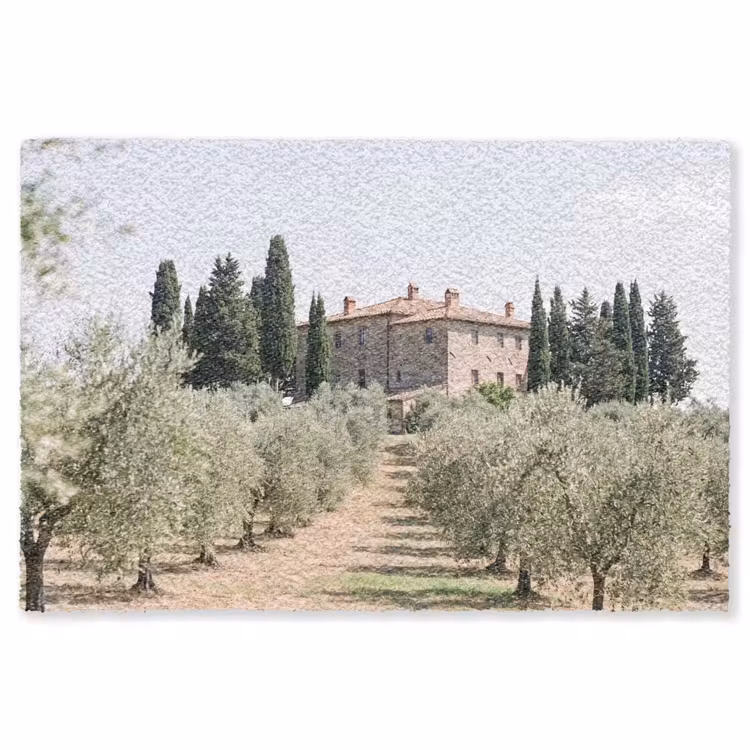 Teppich - Landhaus – Olivenbaum – Obstgarten - Landhuis - olijfboom - gaard Vloerkleed Rechthoek klein
