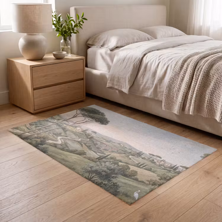 Landschap - Heuvels - Zandpad - Groen Vloerkleed Rechthoek klein -atmosphere_sfeer3_global
